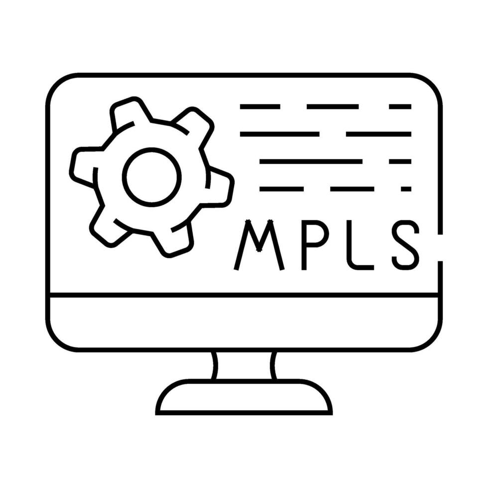 mpls protocol line icon illustration vector