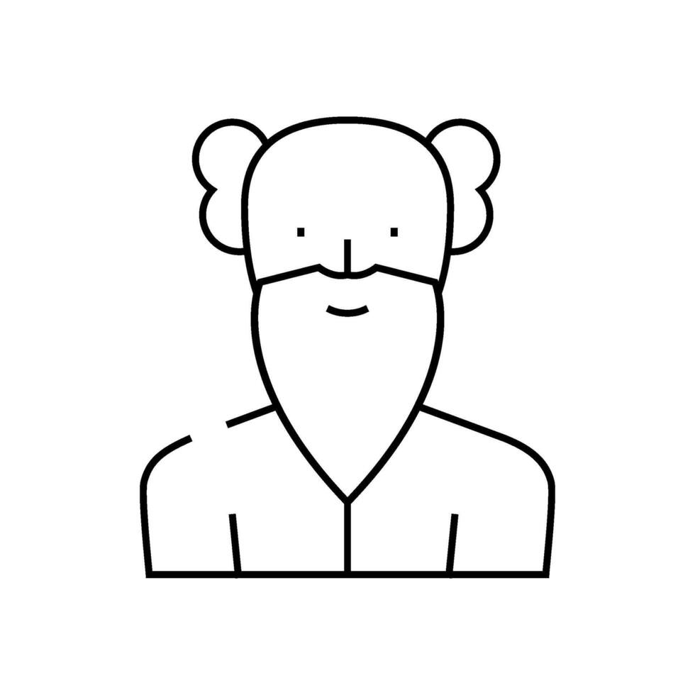 old age man line icon illustration vector