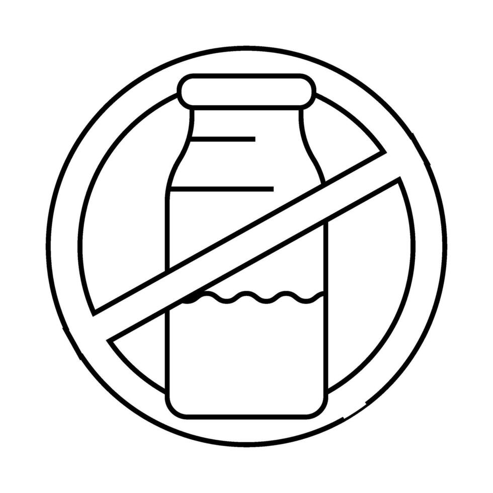 lactose dairy product free line icon illustration vector