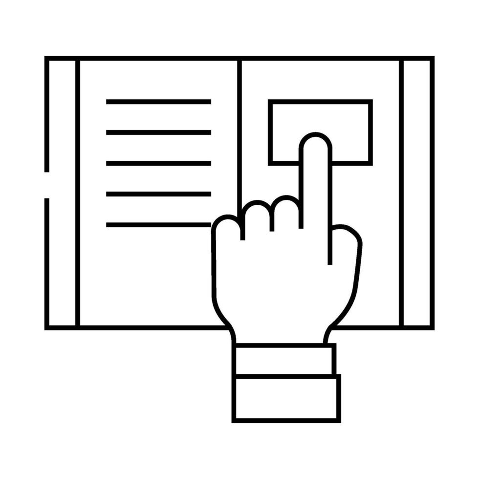 research instruction line icon illustration vector