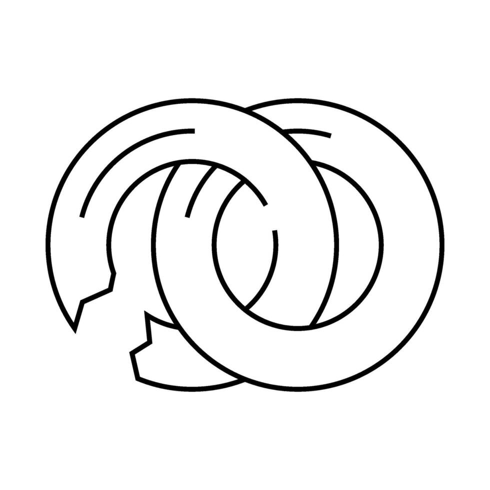 broken ring line icon illustration vector