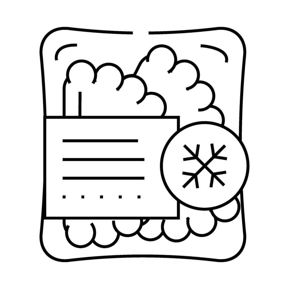 tortilla or flatbread with minced meat frozen food line icon illustration vector