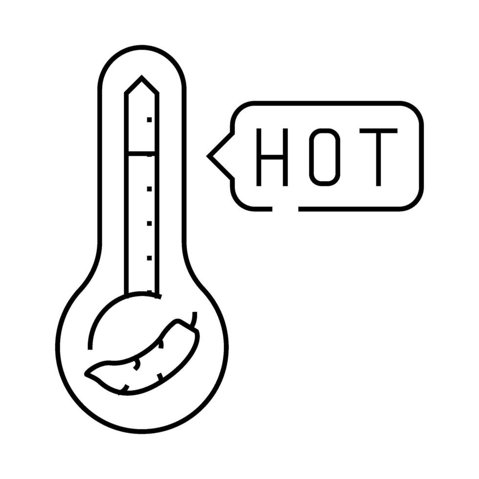 hot pepper spice scale line icon illustration vector