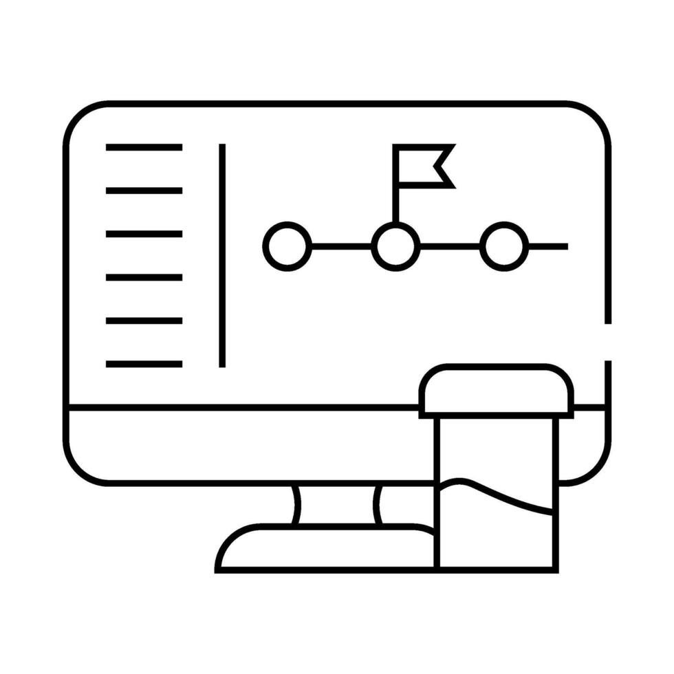 athlete monitoring system line icon illustration vector