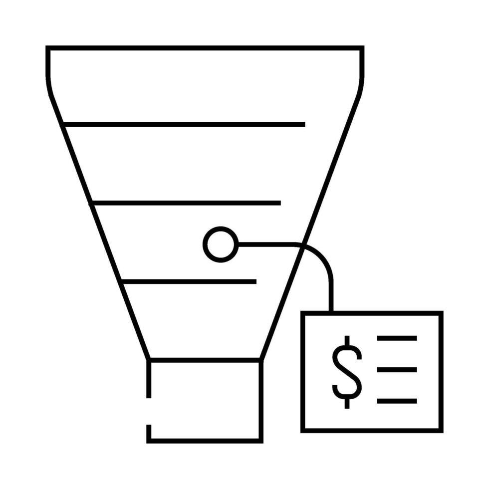 funnel business intelligence filtration system line icon illustration vector