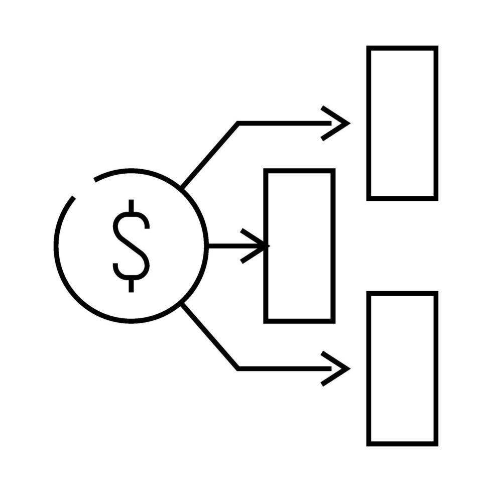 finance planning line icon illustration vector