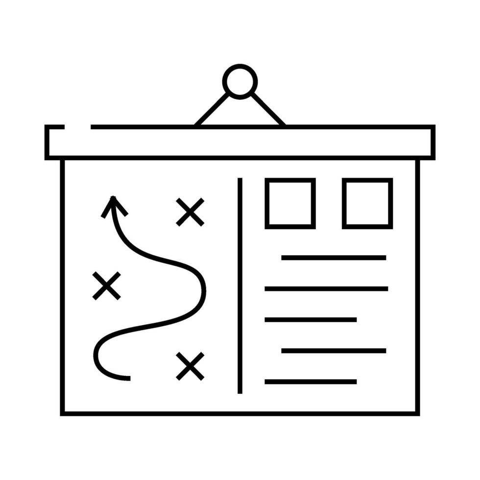 presentation plan strategy line icon illustration vector
