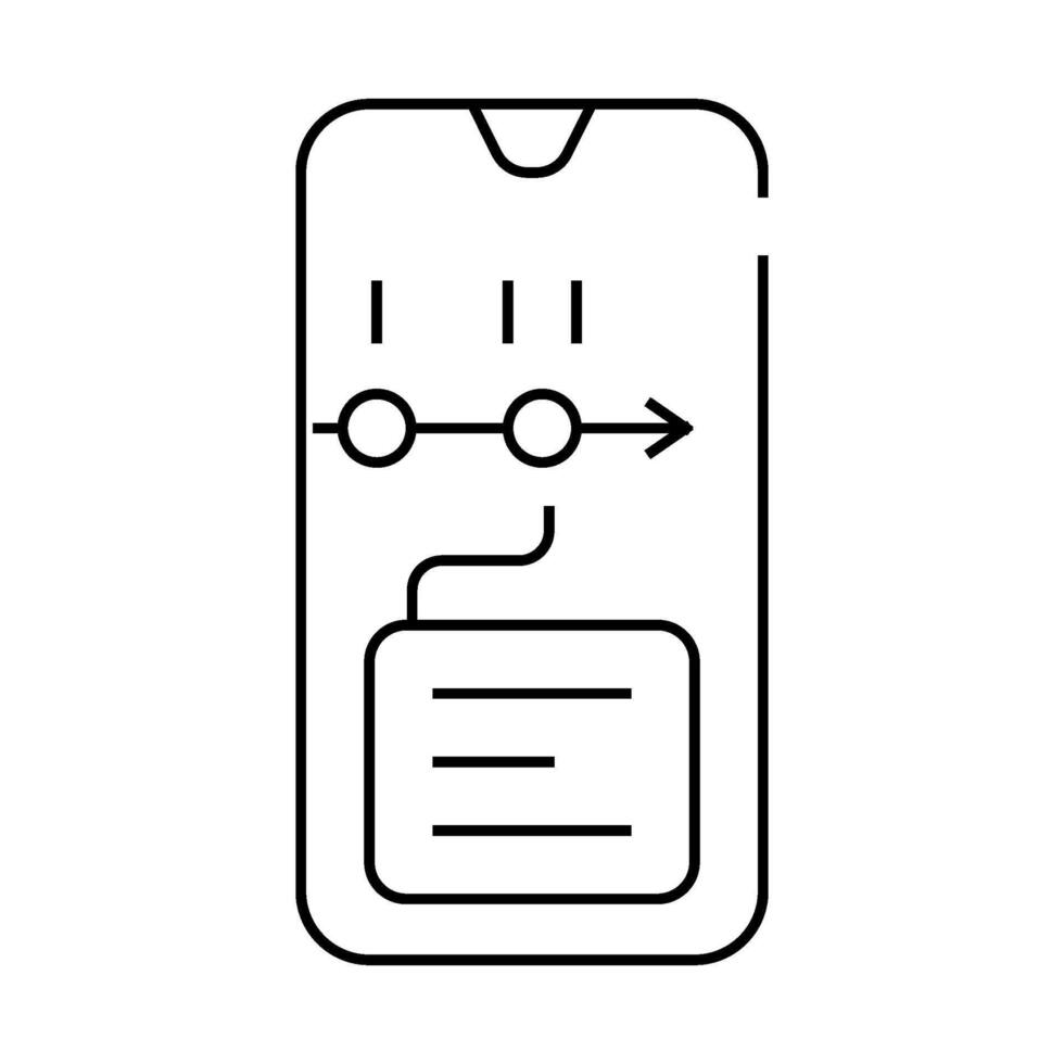 mobile app for planning line icon illustration vector