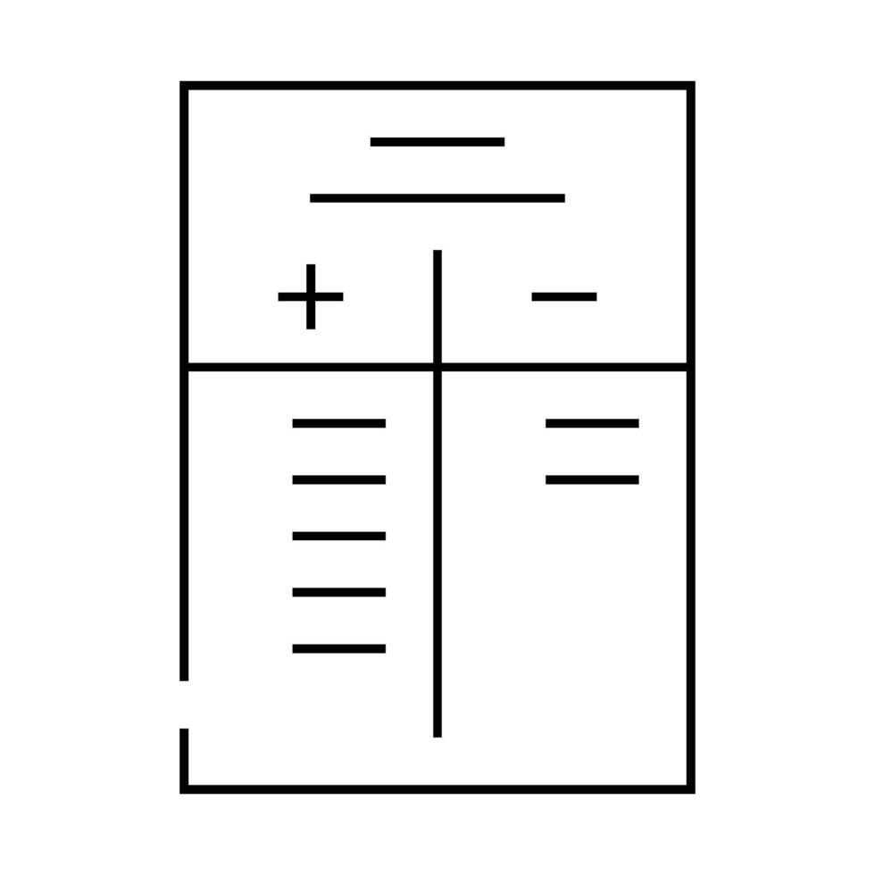 pros and cons line icon illustration vector