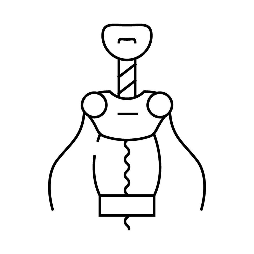corkscrew tool line icon illustration vector