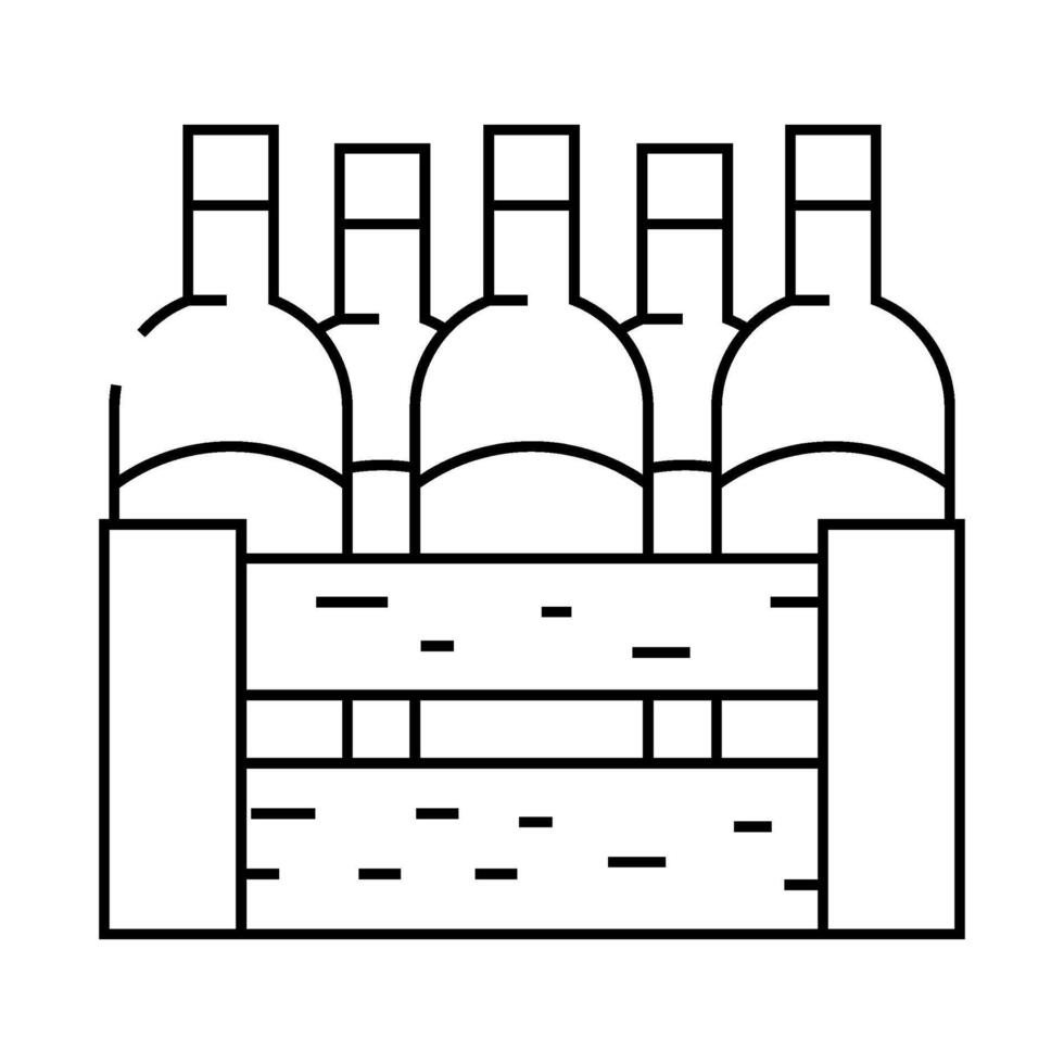 wine box line icon illustration vector