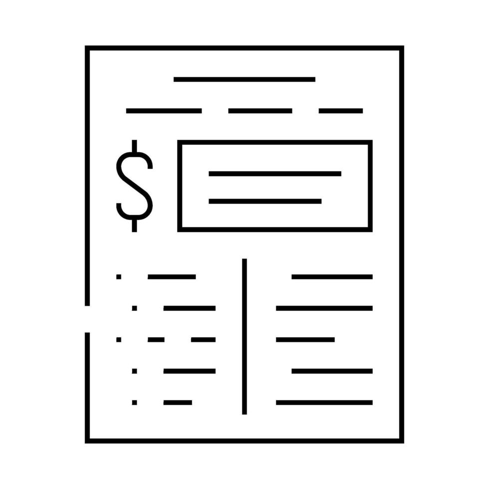 financial plan document line icon illustration vector