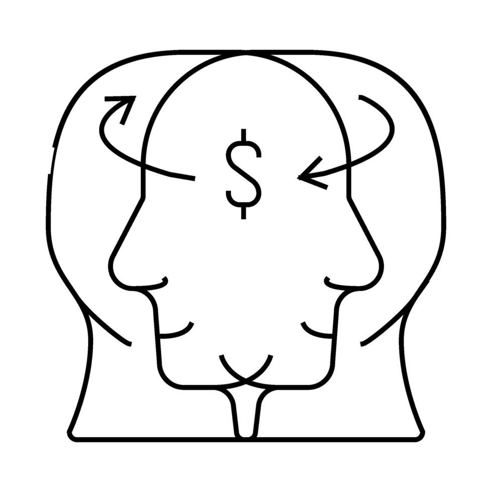 sharing thoughts business consultant line icon illustration vector