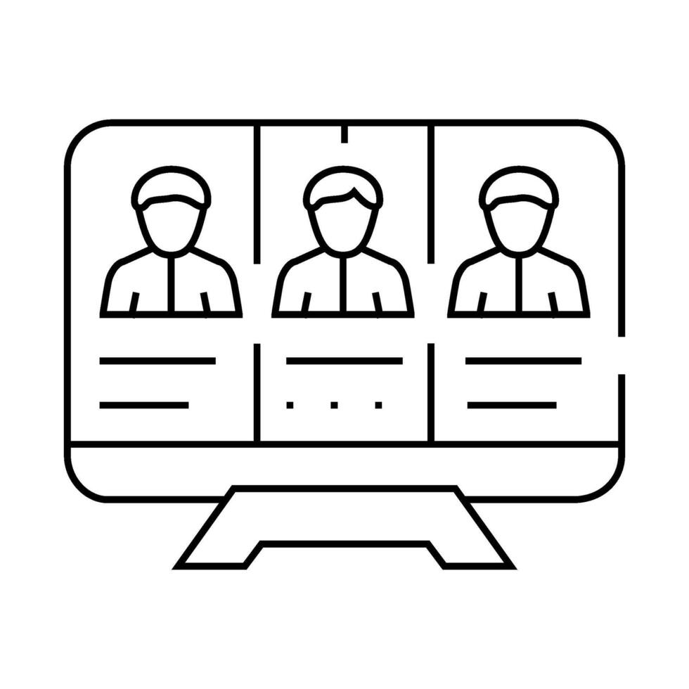 online conference business manager and client line icon illustration vector
