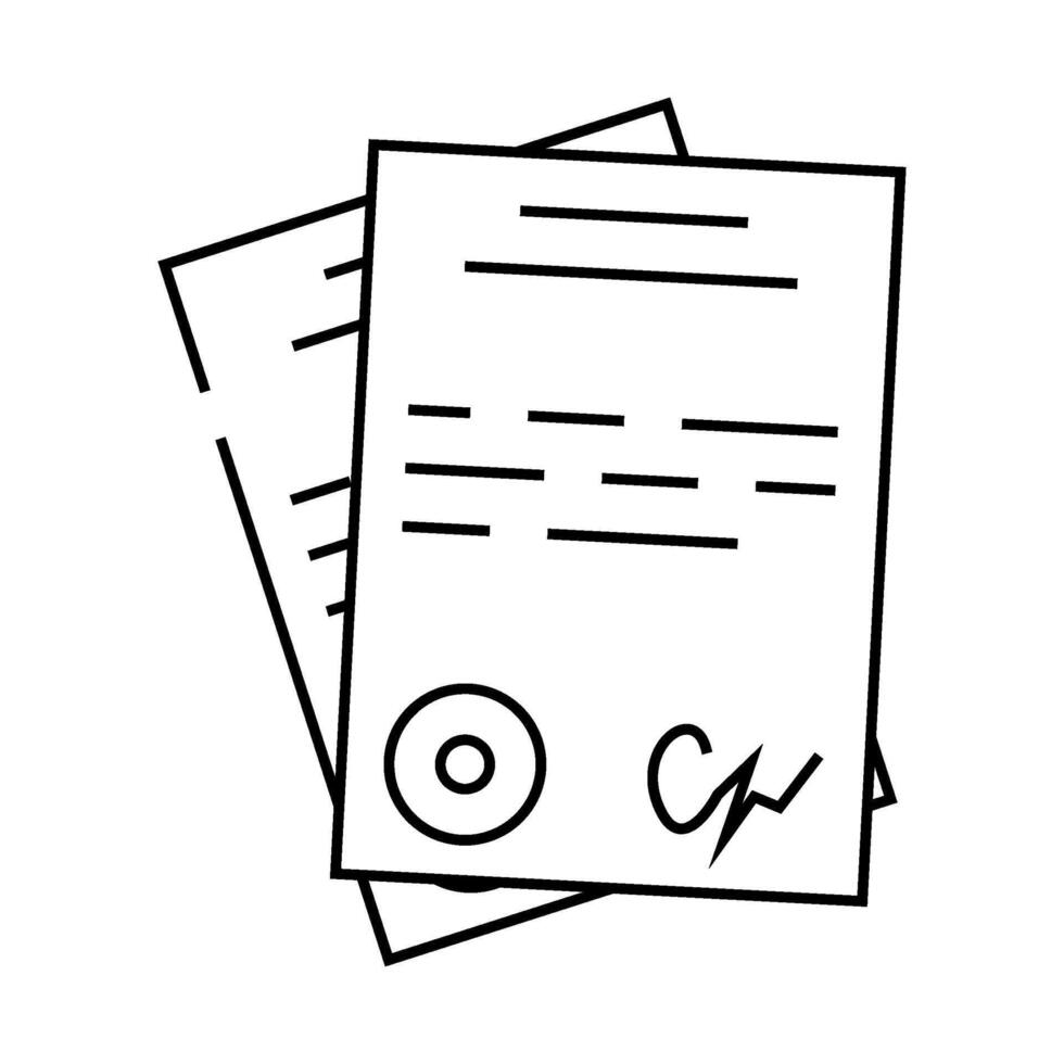 documents business manager, agreement partnership line icon illustration vector