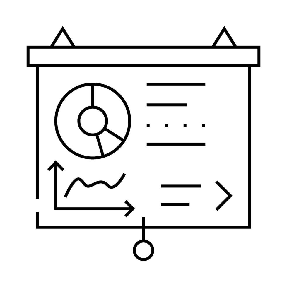 presentation of business strategy line icon illustration vector