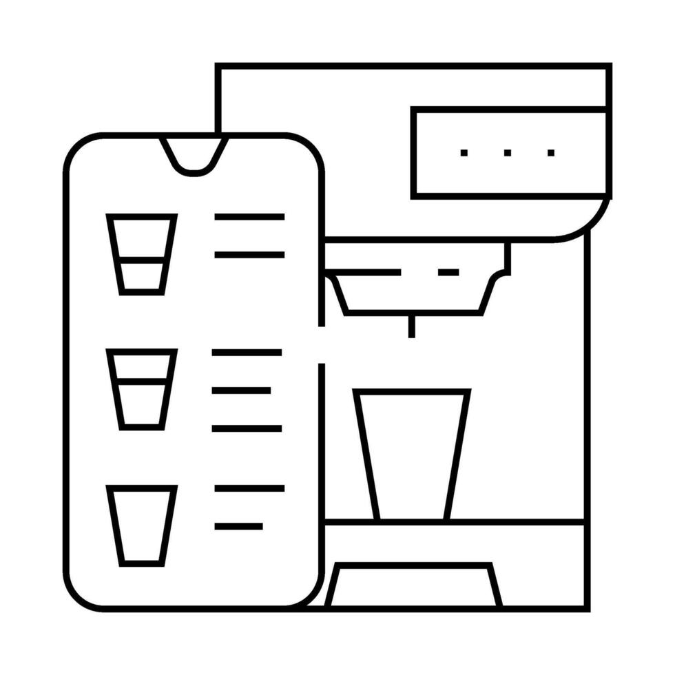mobile phone application for control coffee machine line icon illustration vector