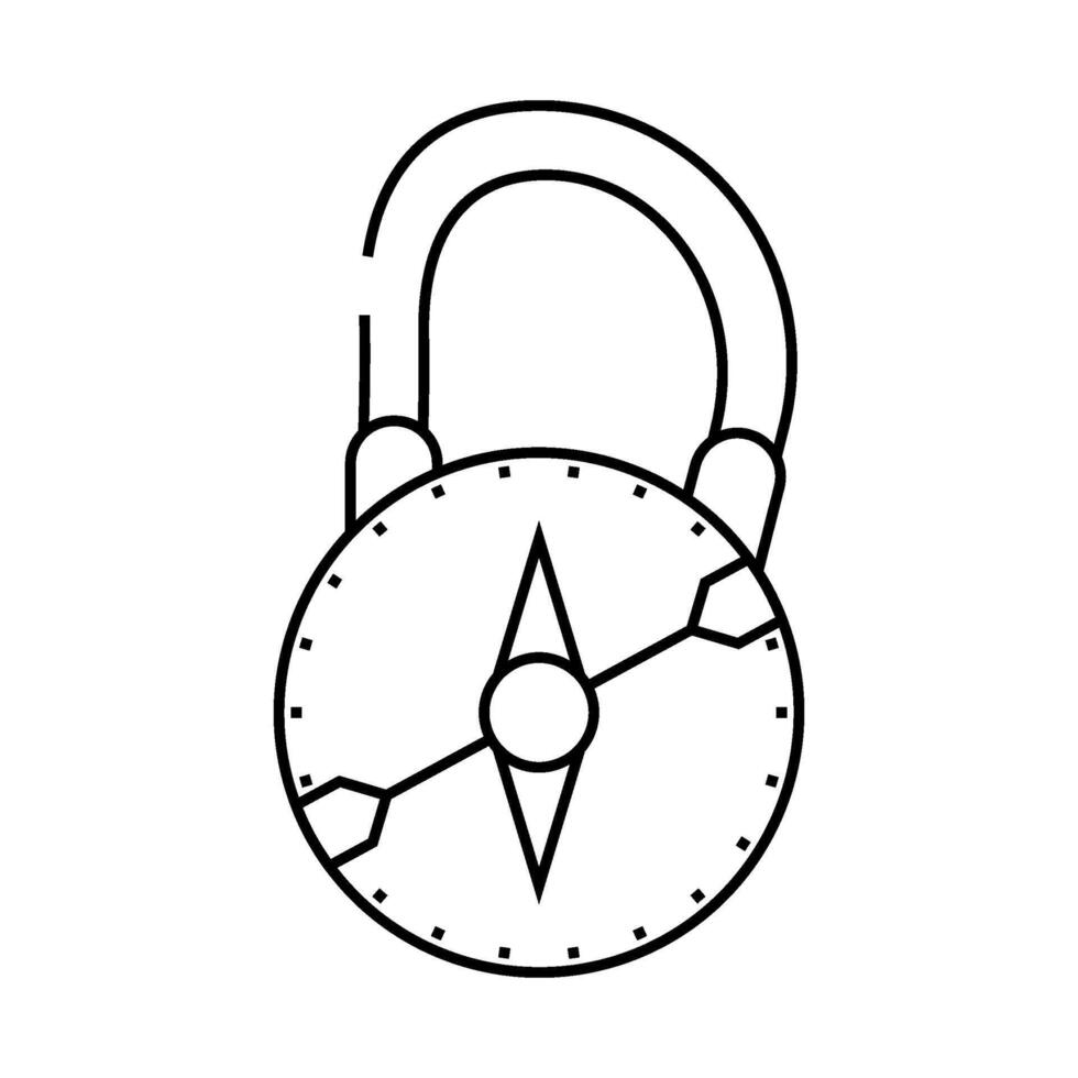 compass diver tool line icon illustration vector