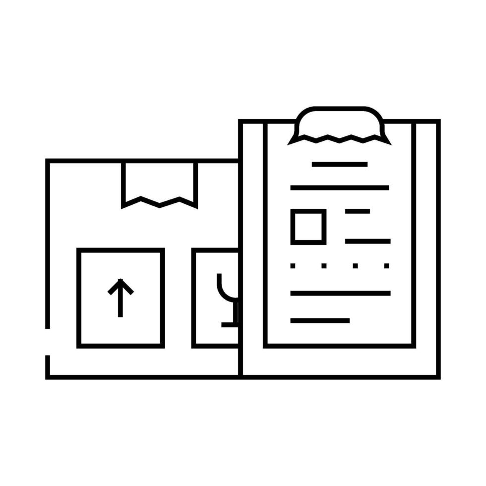 documents of import and export line icon illustration vector