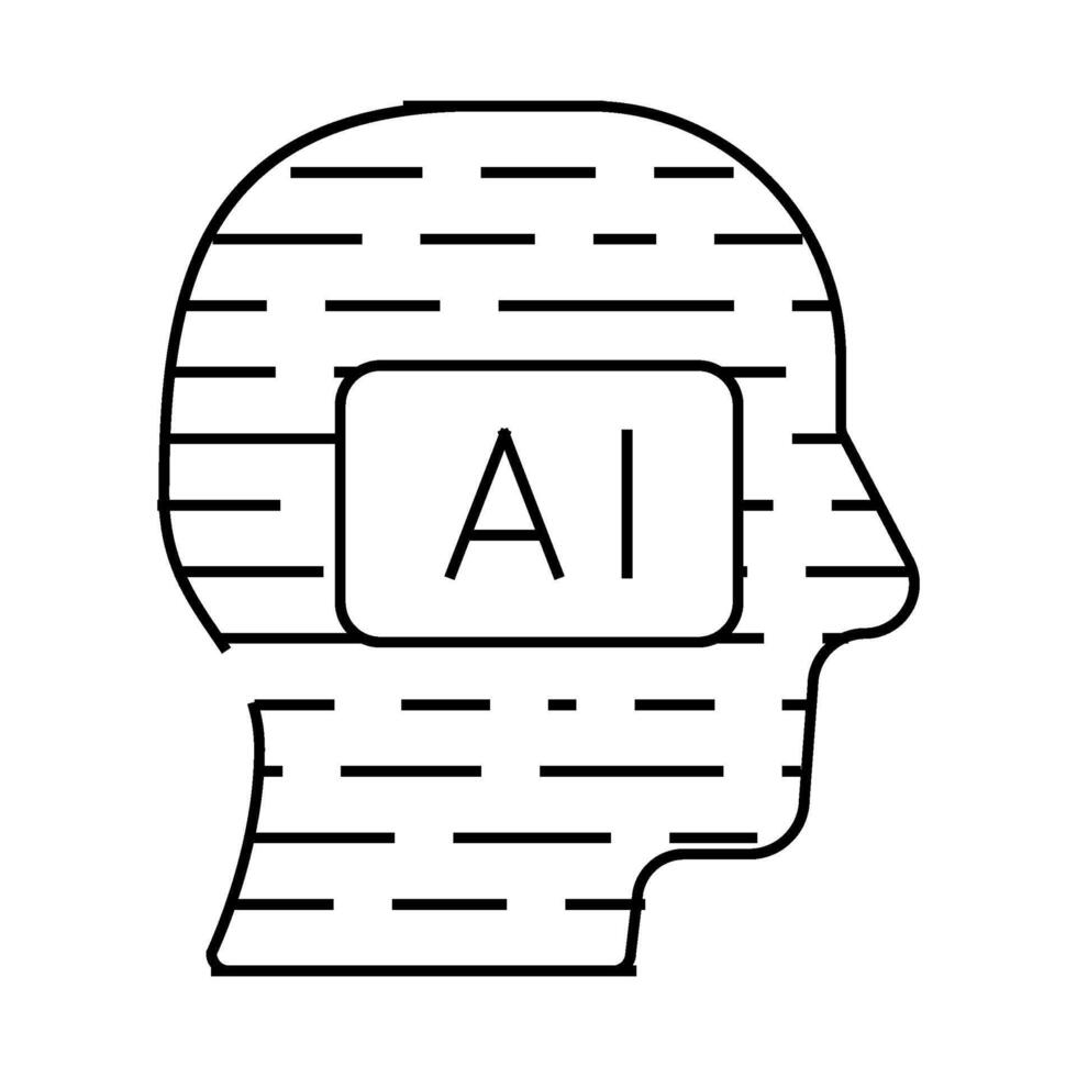 ai artificial intelligent financial technology line icon illustration vector