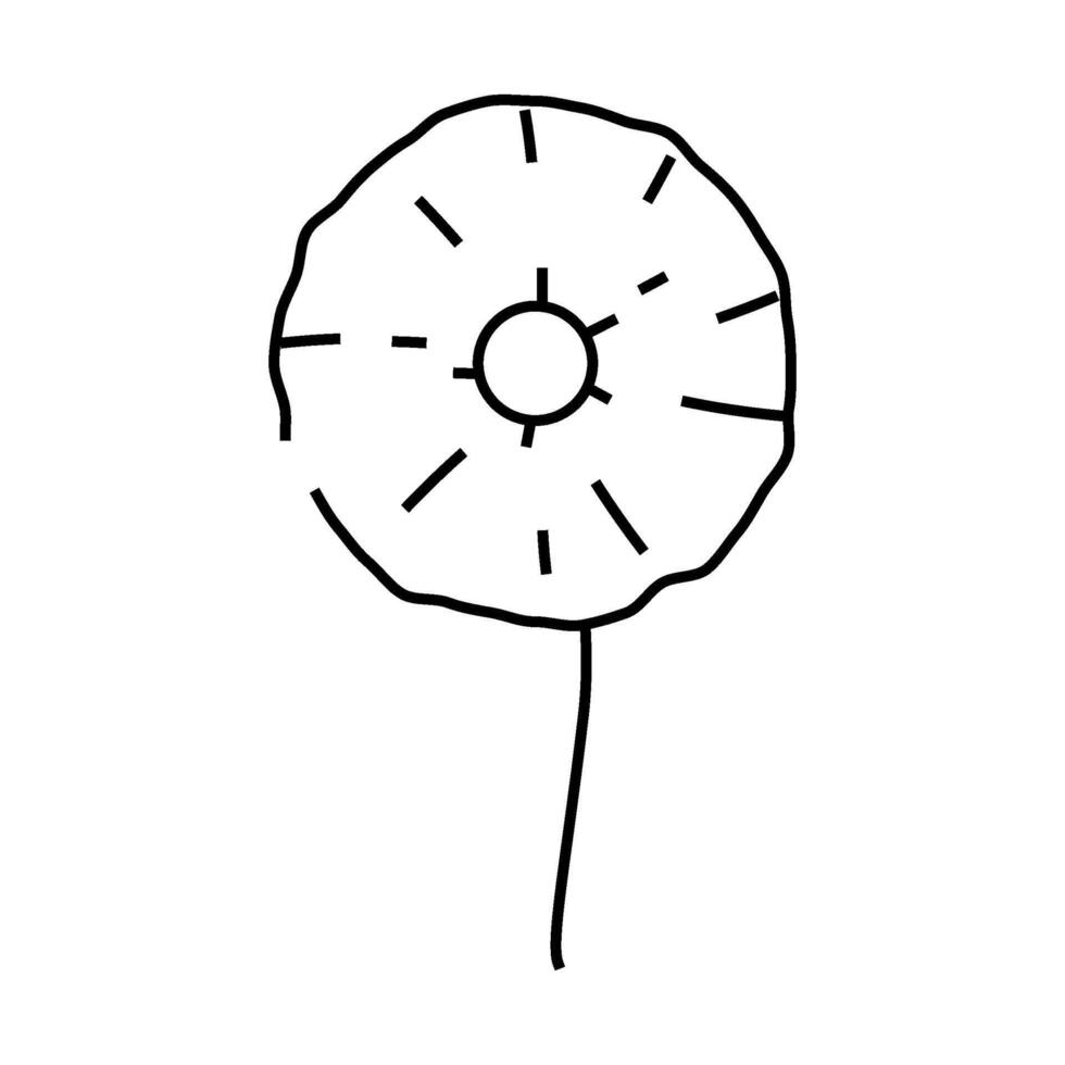 dandelion flower line icon illustration vector