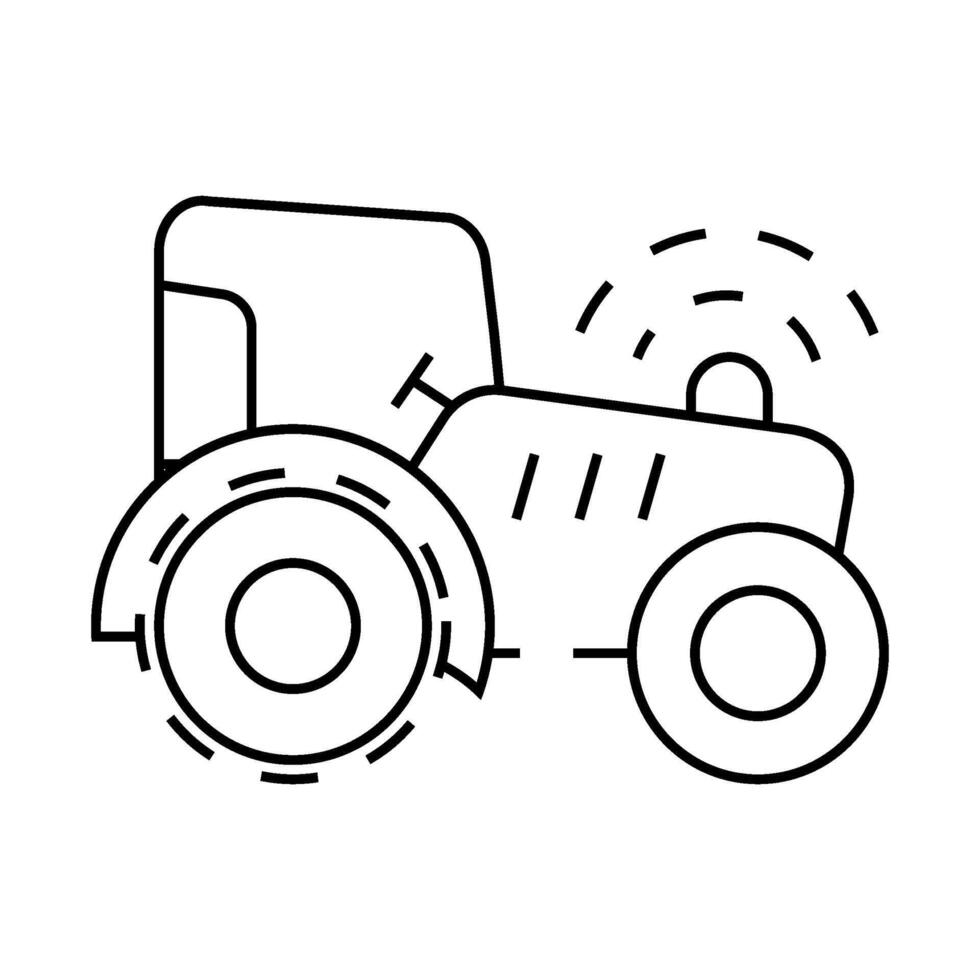 tractor with gps line icon illustration vector