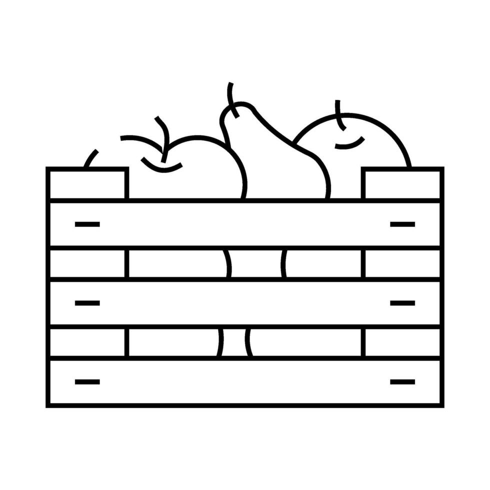 fruits in box line icon illustration vector