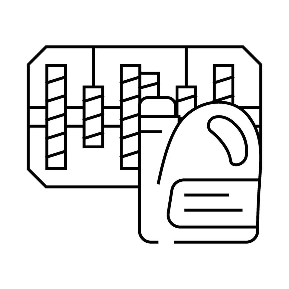 changing oil in gearbox line icon illustration vector