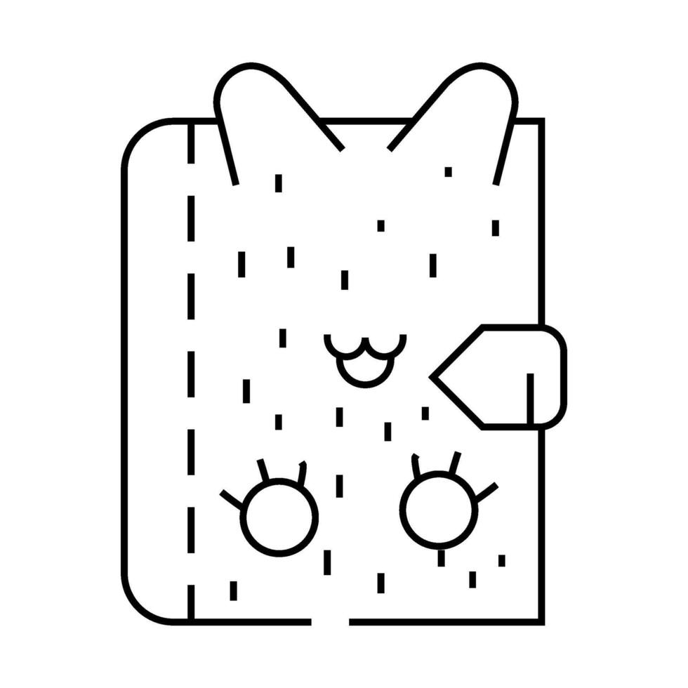 children diary line icon illustration vector
