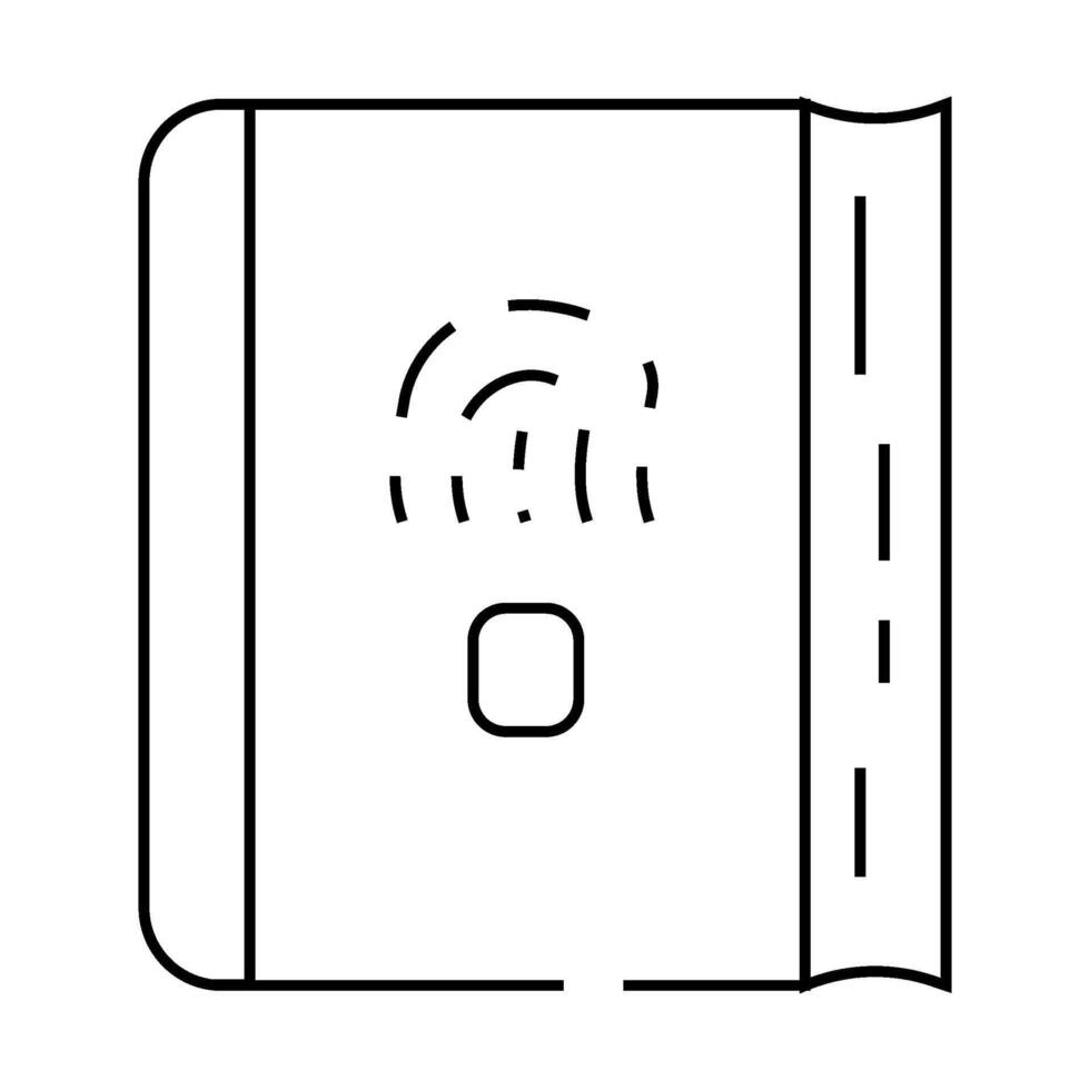 diary with fingerprint scanner line icon illustration vector