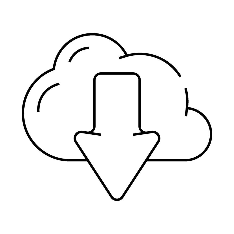 download file from cloud line icon illustration vector