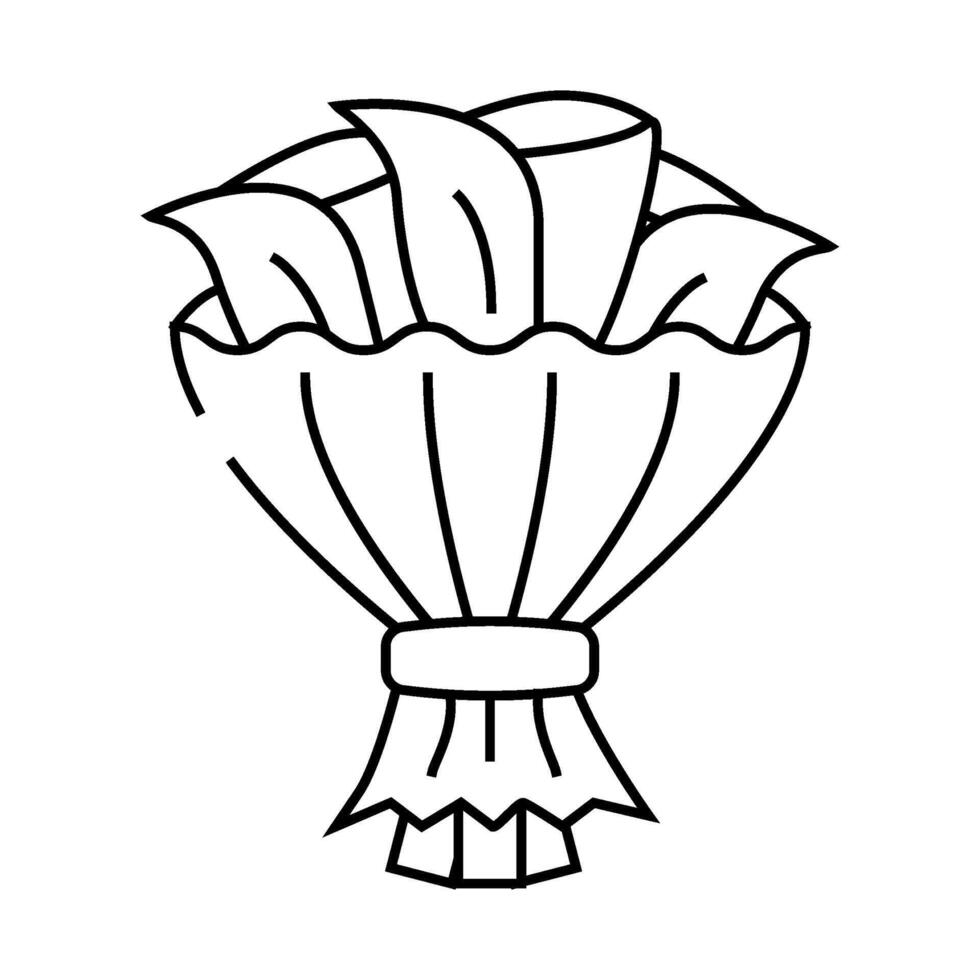 bouquet flower line icon illustration vector