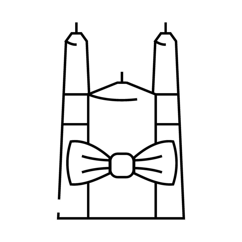 candles for groom and bride line icon illustration vector