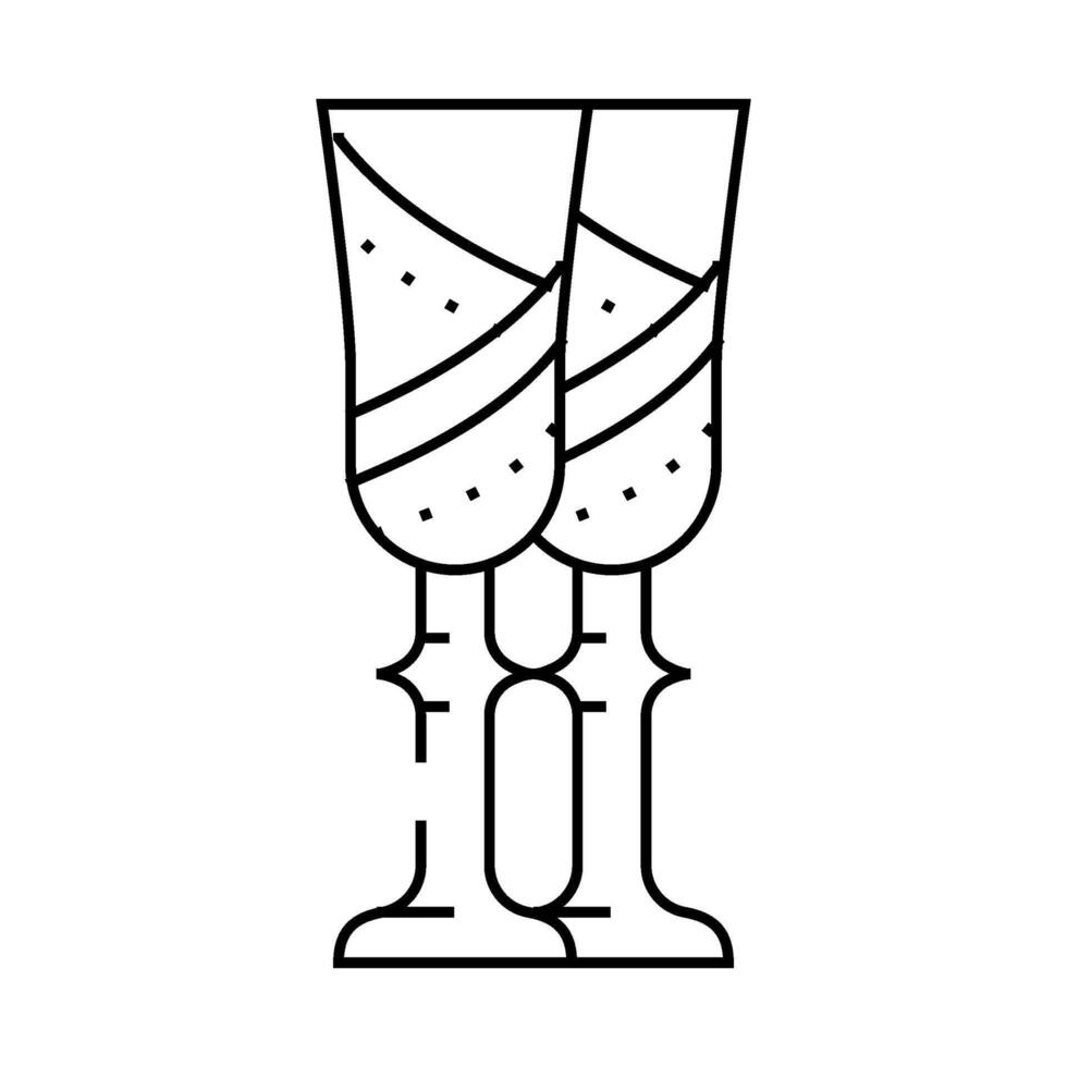 goblets for bride and groom drink line icon illustration vector