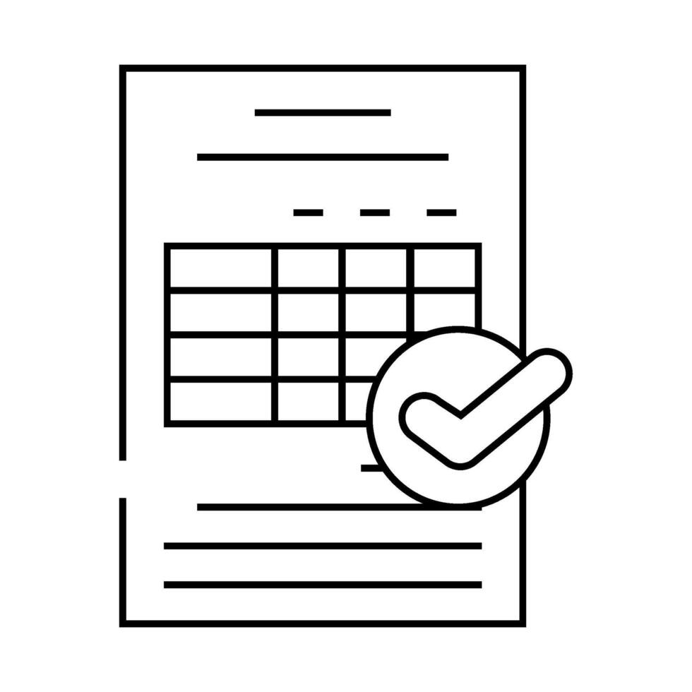 tables or audit compliance line icon illustration vector