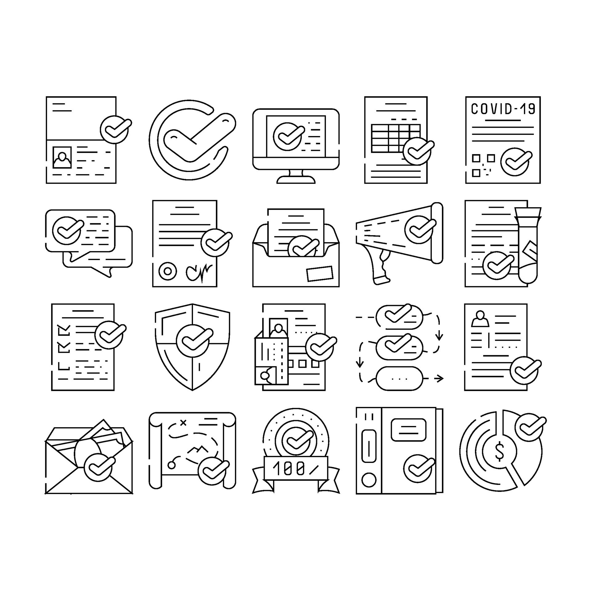 Compliance Quality Procedure Icons Set 48350950 Vector Art at Vecteezy