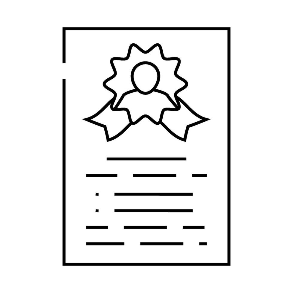 talent certificate of manager line icon illustration vector