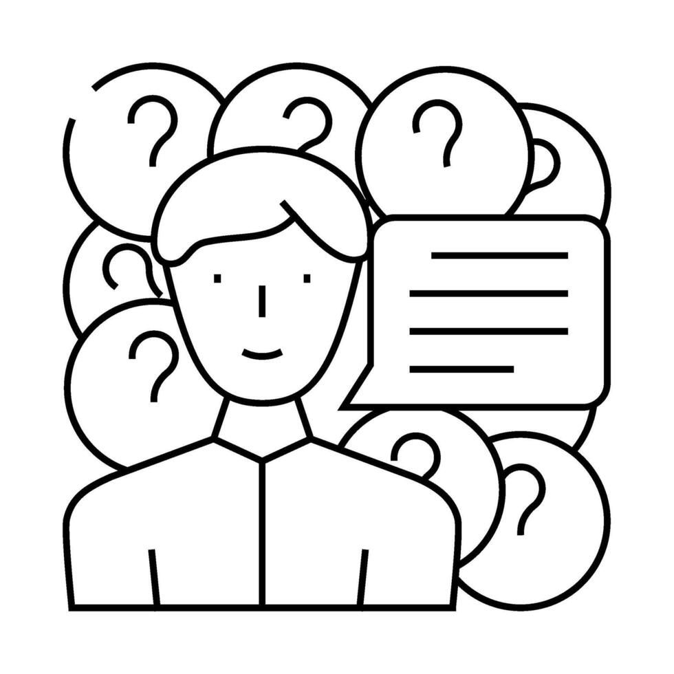 questions for seller line icon illustration vector