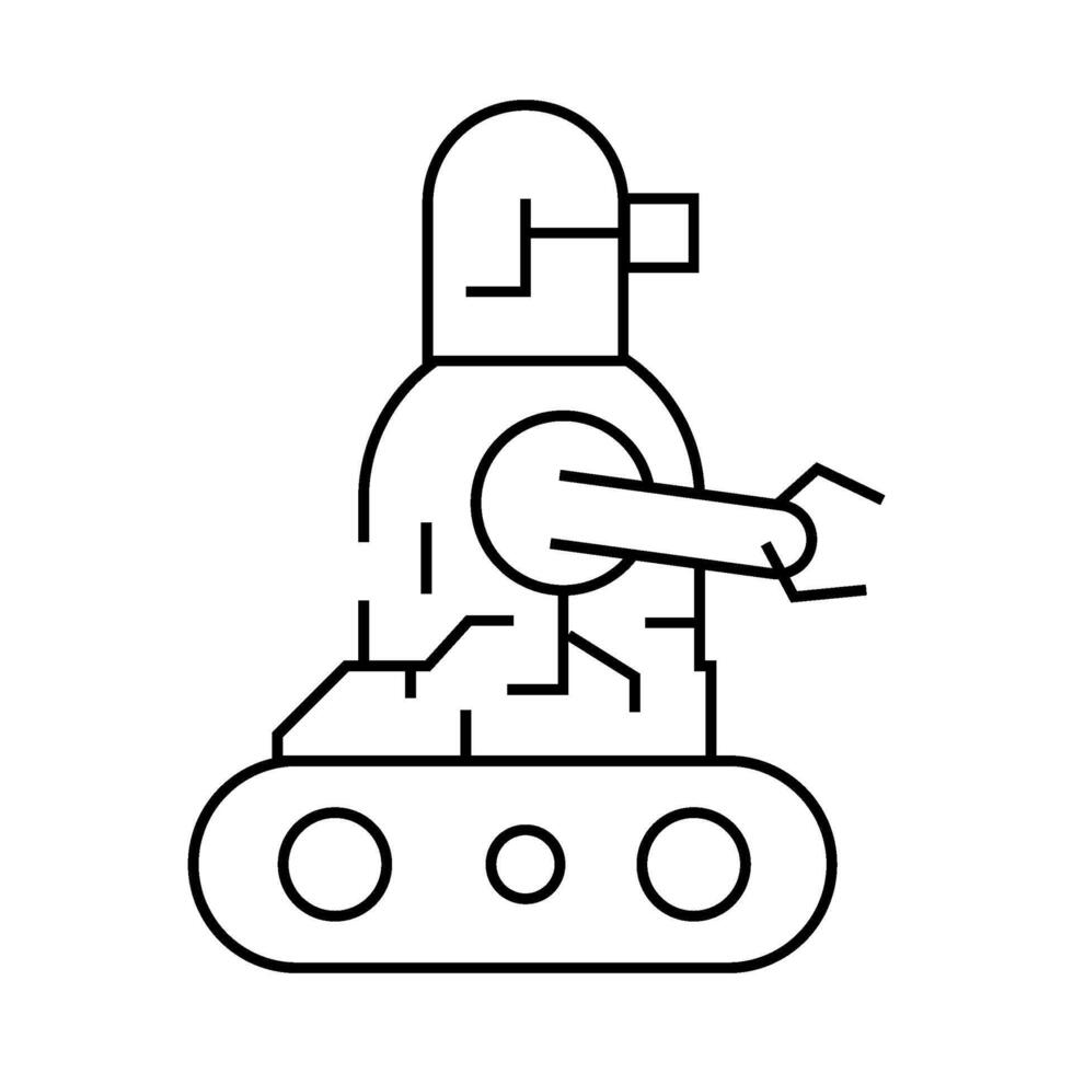 robot technology line icon illustration vector