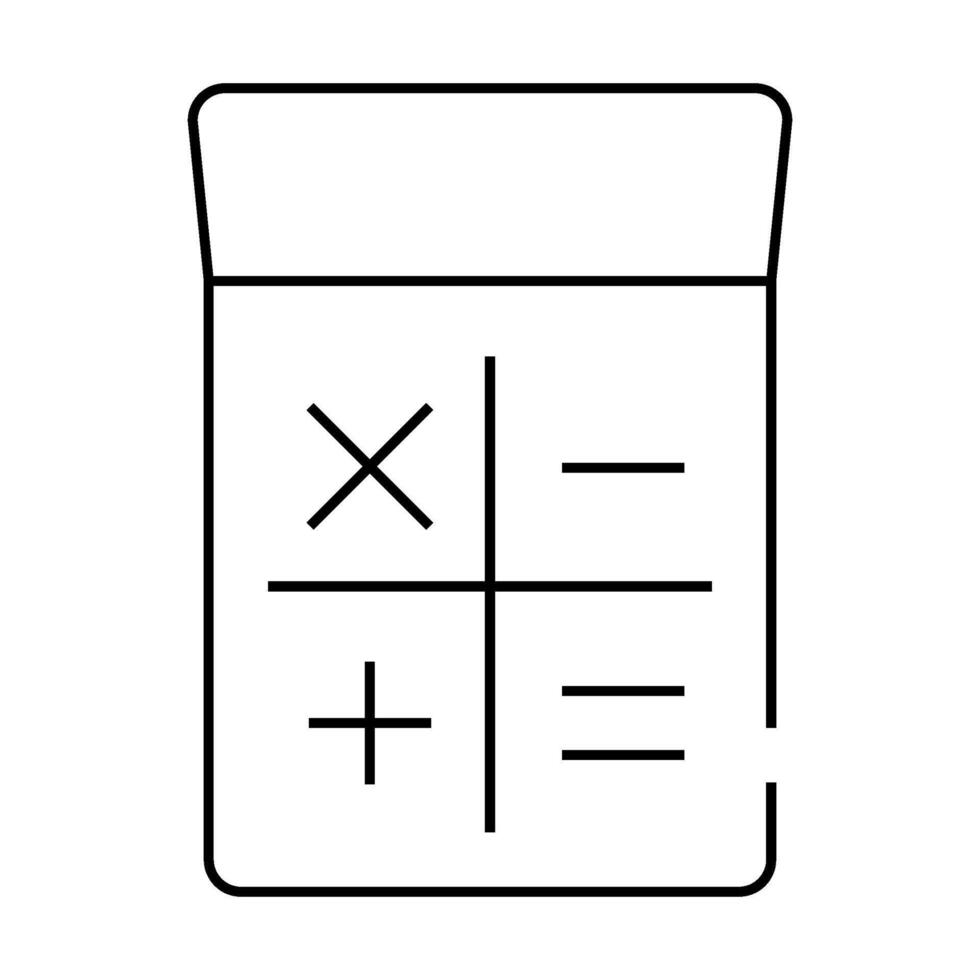 calculator gadget line icon isolated illustration vector