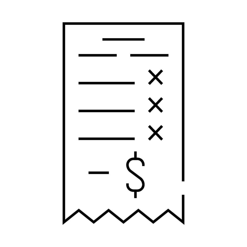 losing money receipt line icon illustration vector
