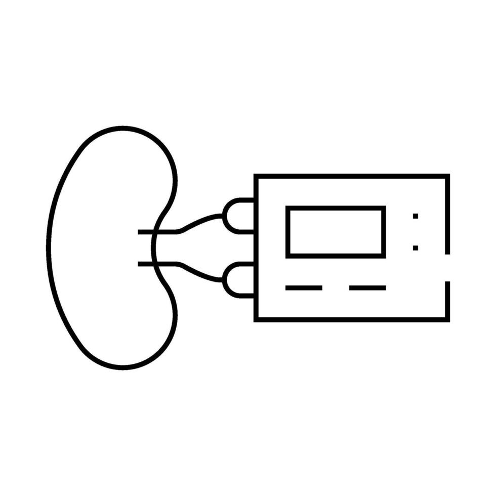 implantable artificial kidney line icon illustration vector