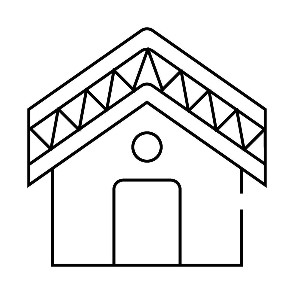 building roof waterproof line icon illustration vector