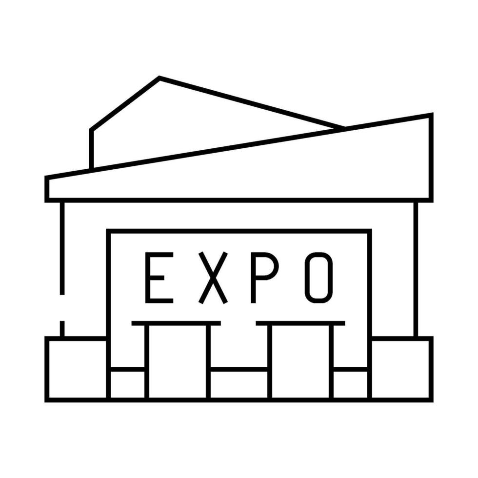 expo center line icon illustration vector