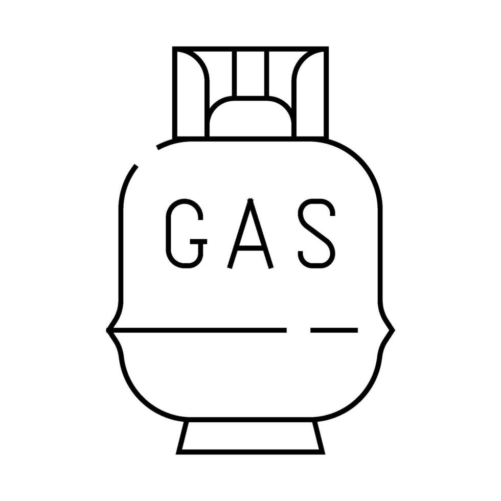 gas cylinder line icon illustration vector