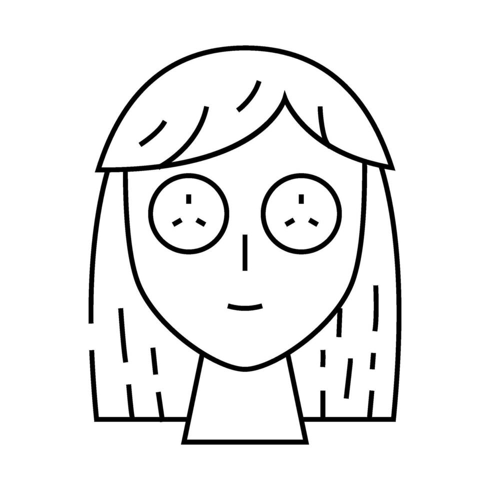 spa eye cucumbers line icon illustration vector