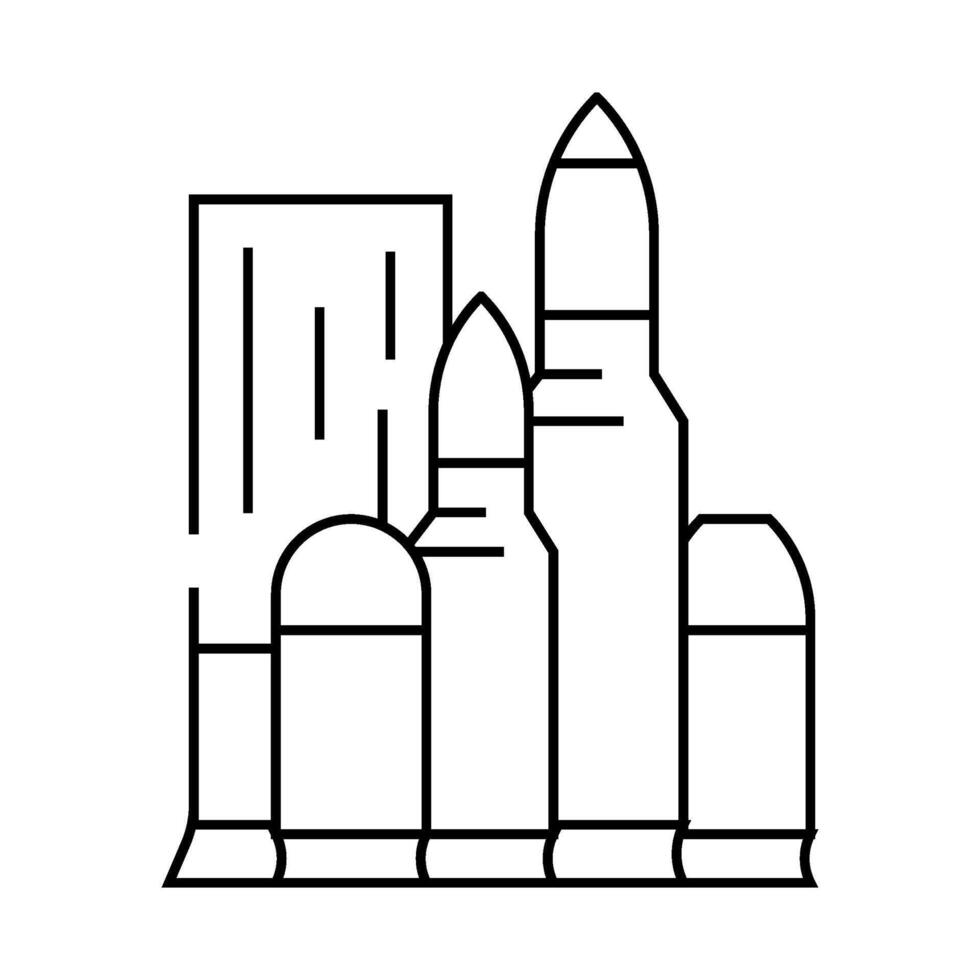 bullet set for gun line icon illustration vector