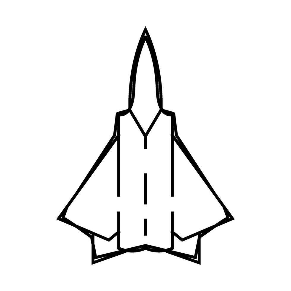 fighter airplane line icon illustration vector