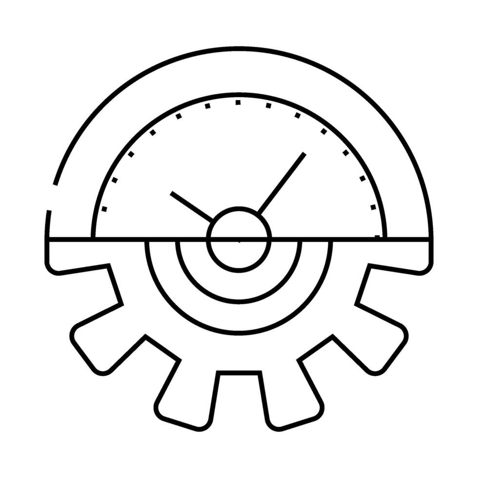 gear time planning process line icon illustration vector