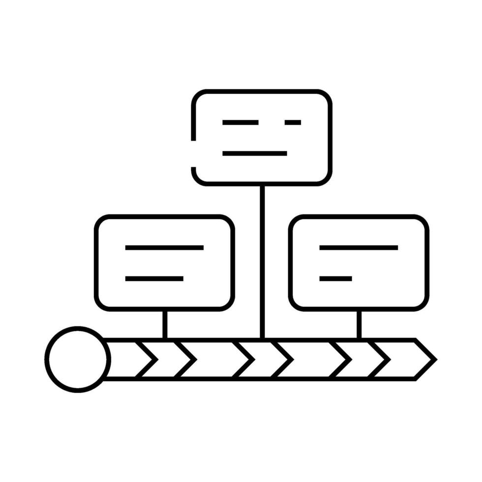 timeline management line icon illustration vector